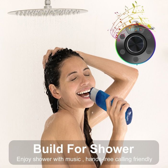Altavoz Bluetooth para ducha, altavoz Bluetooth inalámbrico portátil de 5.3