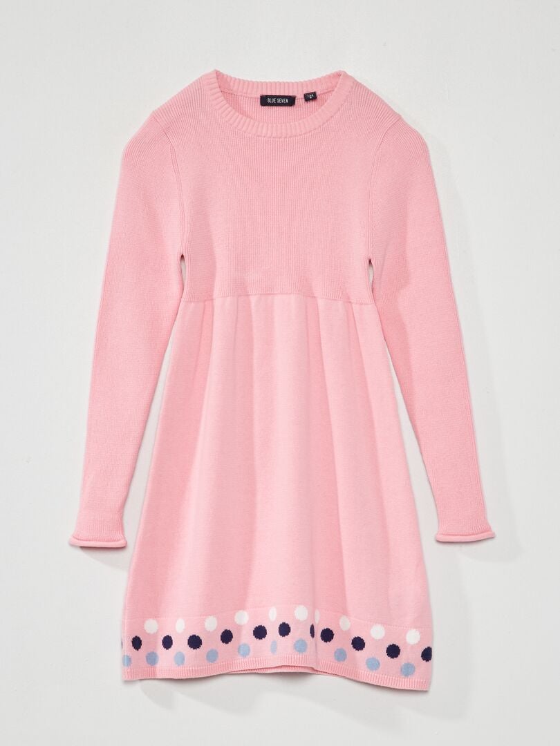 Maxi-trui met wijde pijpen en stippen - ROZE