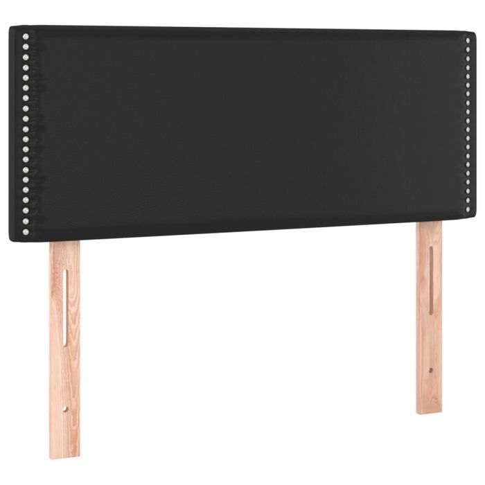 Estructura de cama con colchón - Maison Exclusive - Negro - 90x200 cm - Piel sintética - Máxima relajación