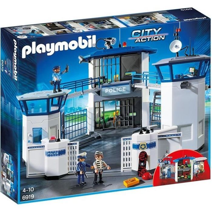 PLAYMOBIL 6919 Police Station with Jail, City Action, Police Officers, Ages 4+