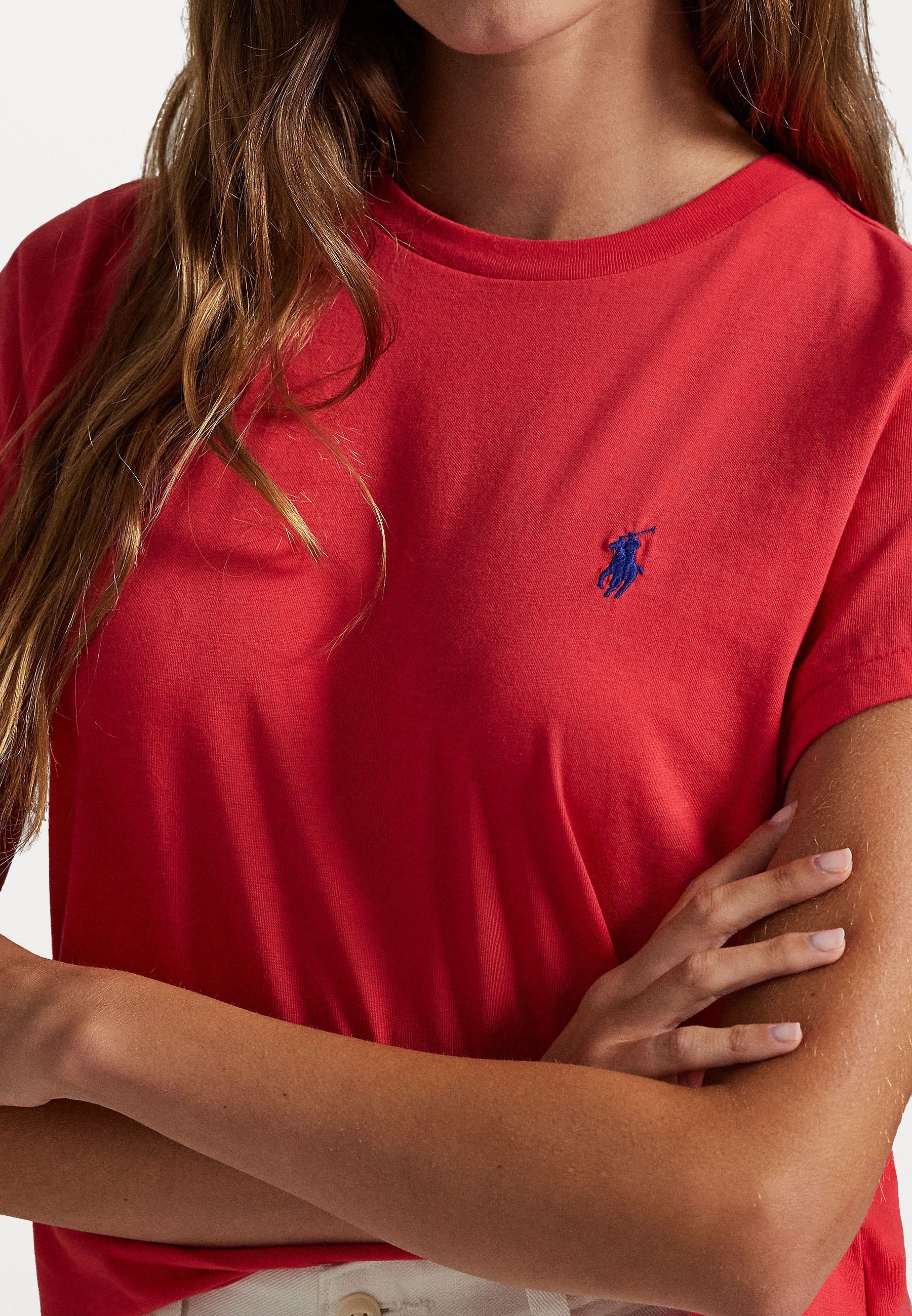 Polo Ralph Lauren katoenen jersey T-shirt met ronde hals - Basic T-shirt - diep oranje-rood