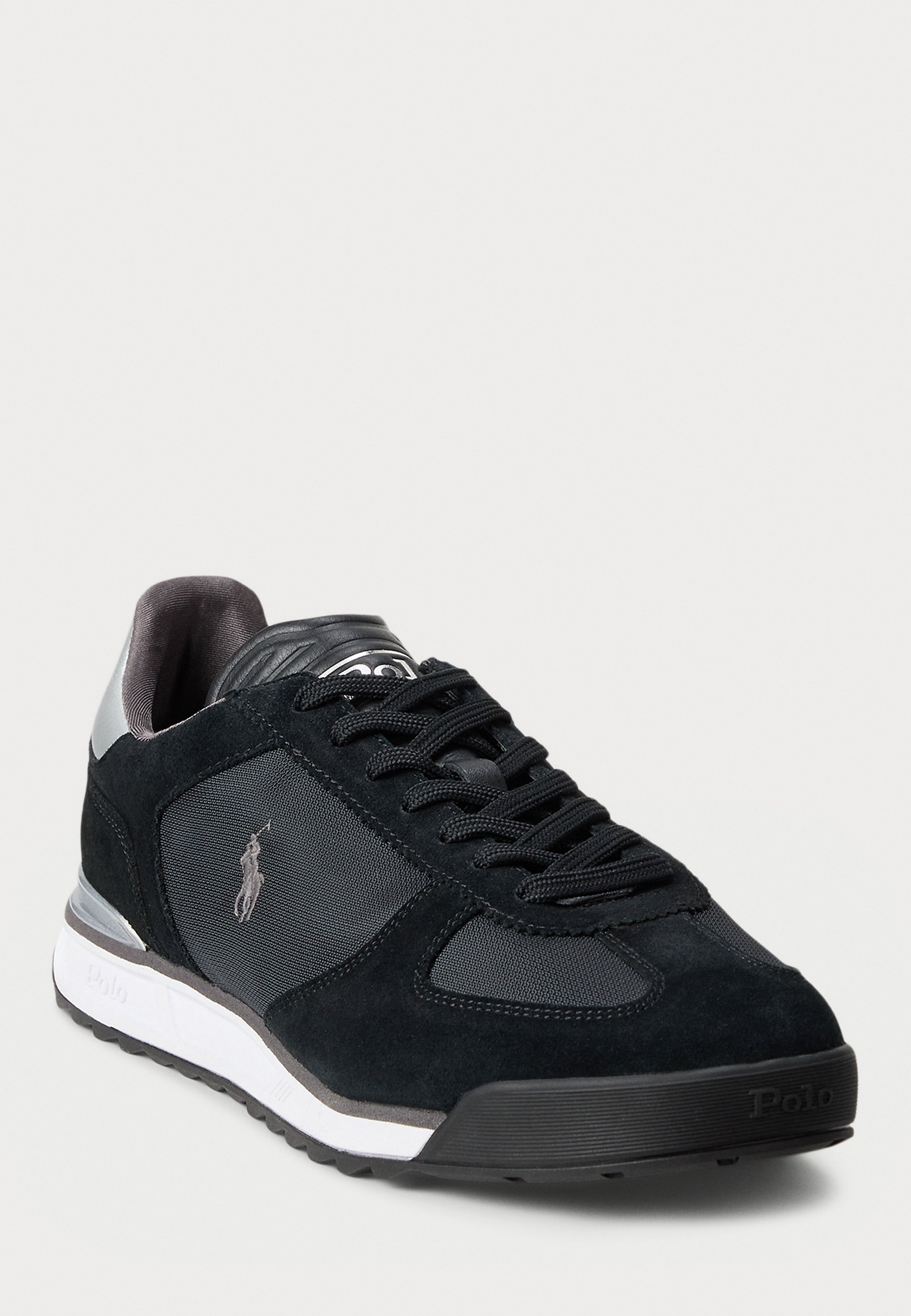 Polo Ralph Lauren VARICK SUEDE & OXFORD SNEAKER UNISEX - Sneakers - zwart/grijs/zilver