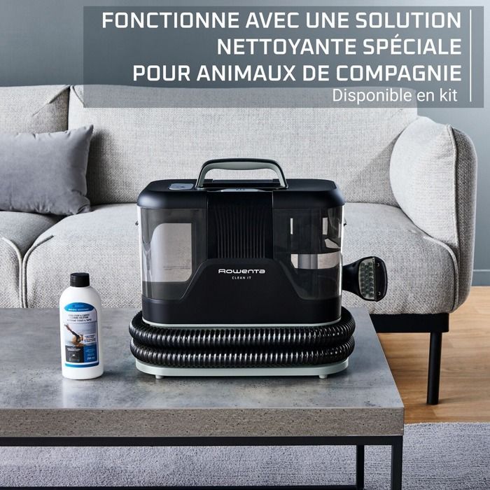 Aspirateur à main Rowenta Clean It, Shampouineuse textile, Détacheur nettoyeur efficace contre les taches IN5021F0