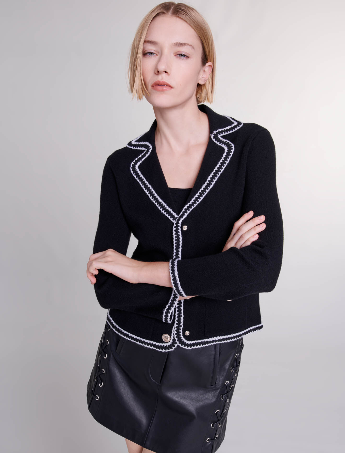 Cardigan tricotat - Negru