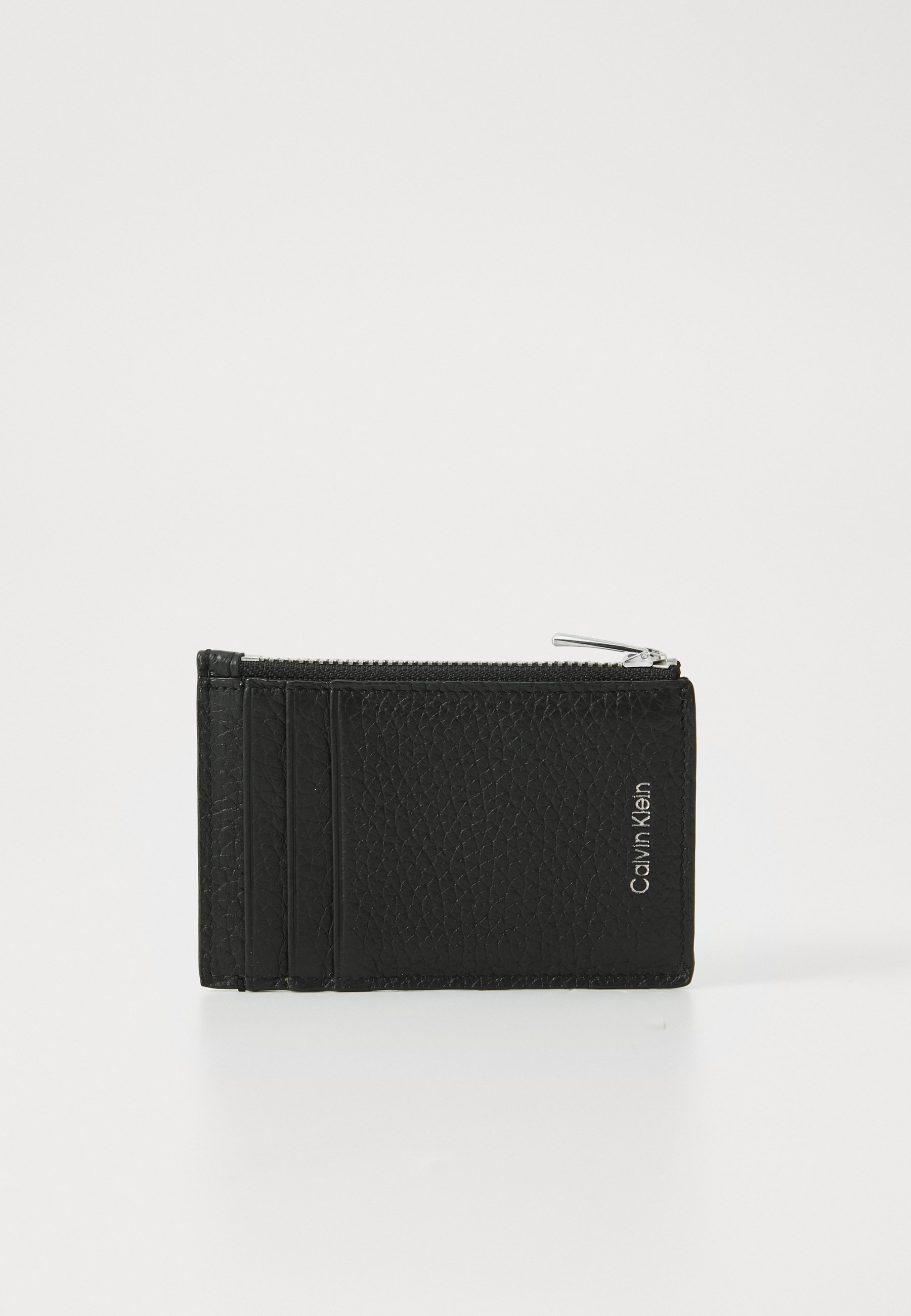 Calvin Klein ZIP CARD CASE - Portemonnee - zwart