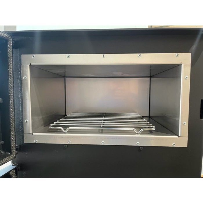 Poêle à bois Verso F Inox - 9 kW | Avec four en inox pour cuisson traditionnelle