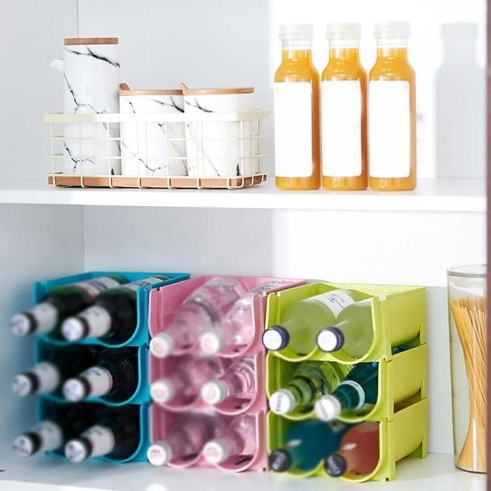 Juego de 3 cajas apilables para guardar botellas de cerveza y latas de bebidas YYV