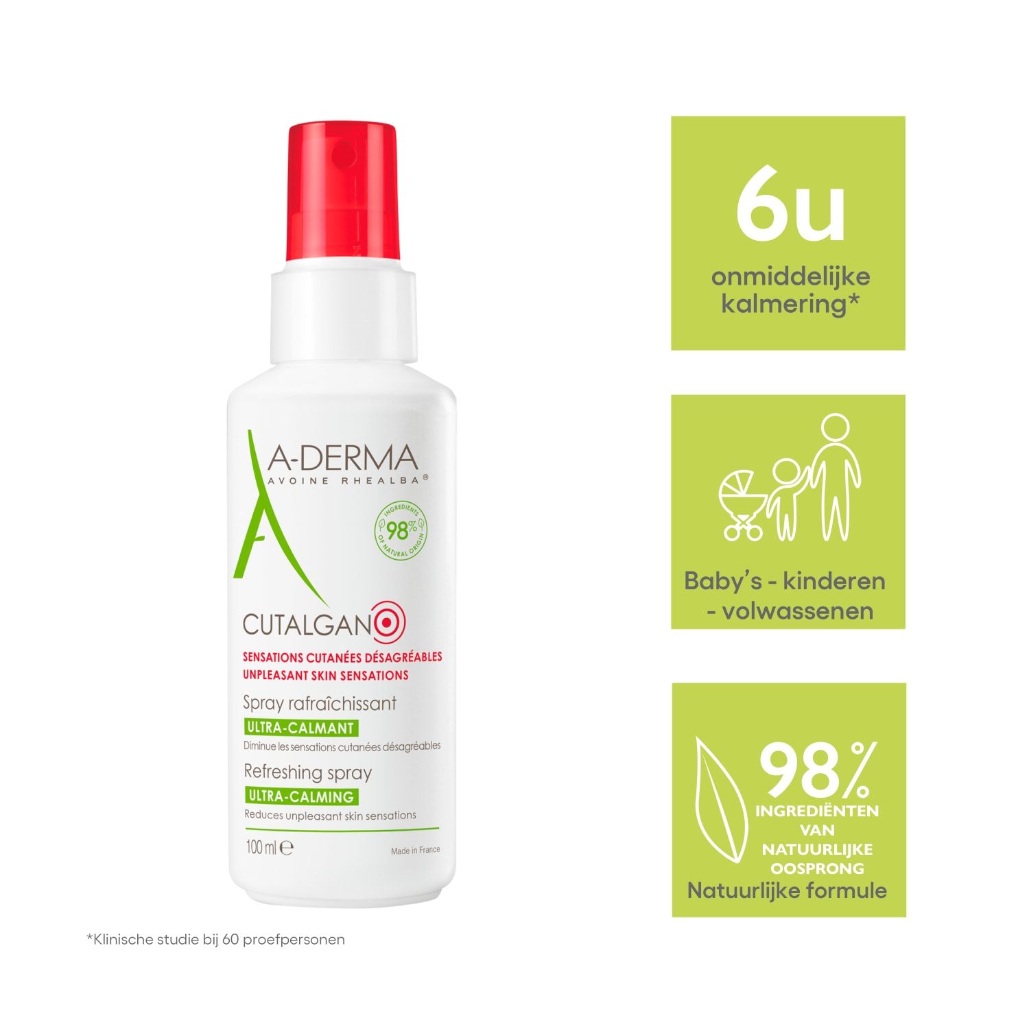 A-DERMA sprej za lice CUTALGAN osvježavajući sprej - 100 ml