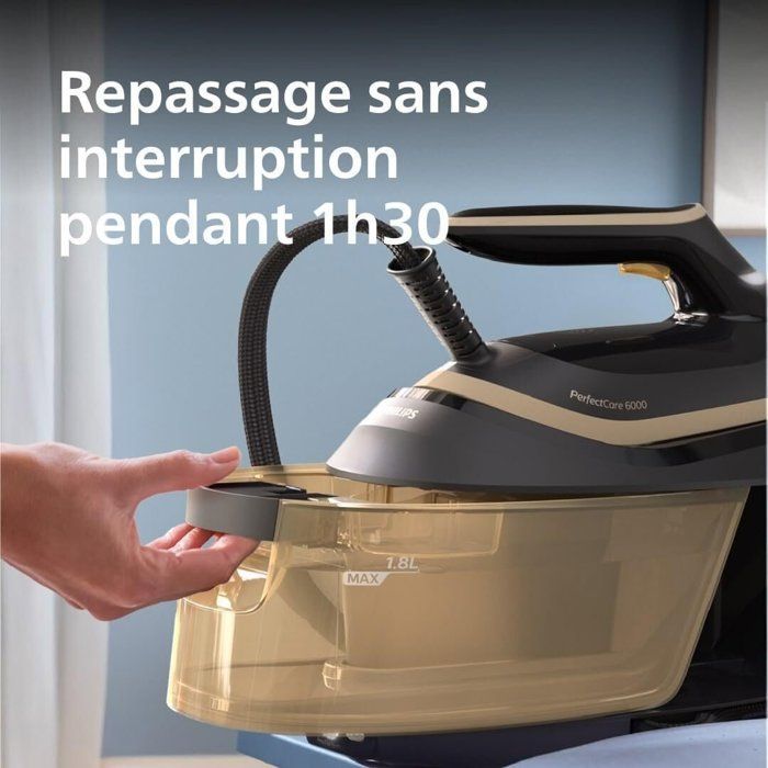 Philips PSG6064/20 PerfectCare Compact 6000 Series Steam Generator Iron, Black/Gold, 1.8L, 8 bars, 2400W