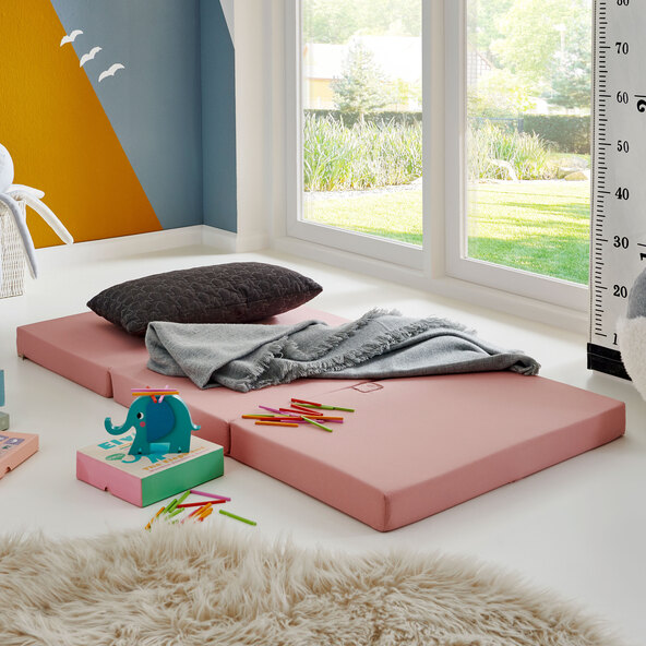 Kinderopklapmatras, roze