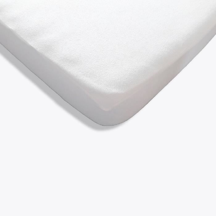Protège-matelas lit jumeaux imperméable bonnets 30 cm 2x70x190cm