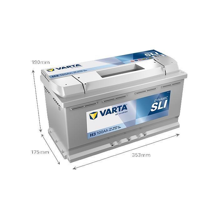 Varta Silver Dynamic L5 H3 12V 100Ah / 830A Starter Battery 600402083