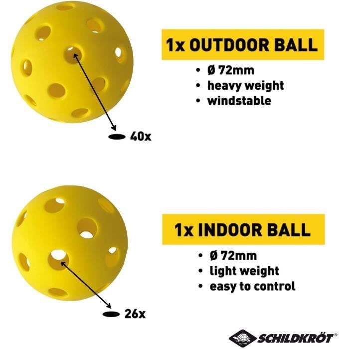 Conjunto de pickleball - SCHILDKRÖT - Conjunto de raquetes - 2 raquetes + 2 bolas