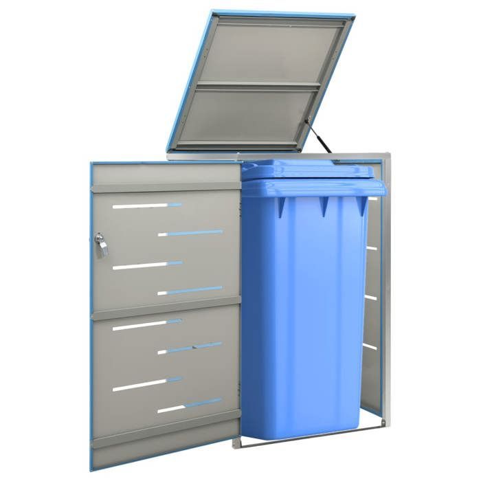 (Blu) Copertura per contenitore dei rifiuti - Elegante copertura per pattumiera 69x77,5x112,5 cm Acciaio inox 35601