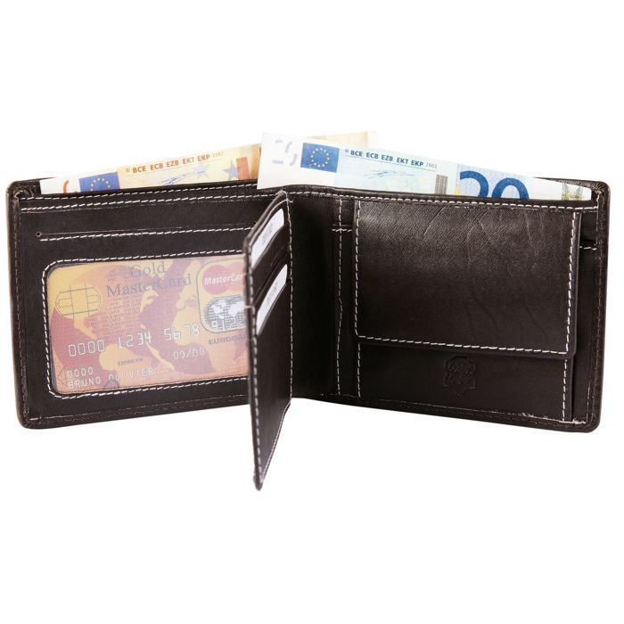 Cartera - AKZENT - Mansour - Piel de vacuno auténtica - Formato horizontal 12×9×2 cm - 4 ranuras para tarjetas
