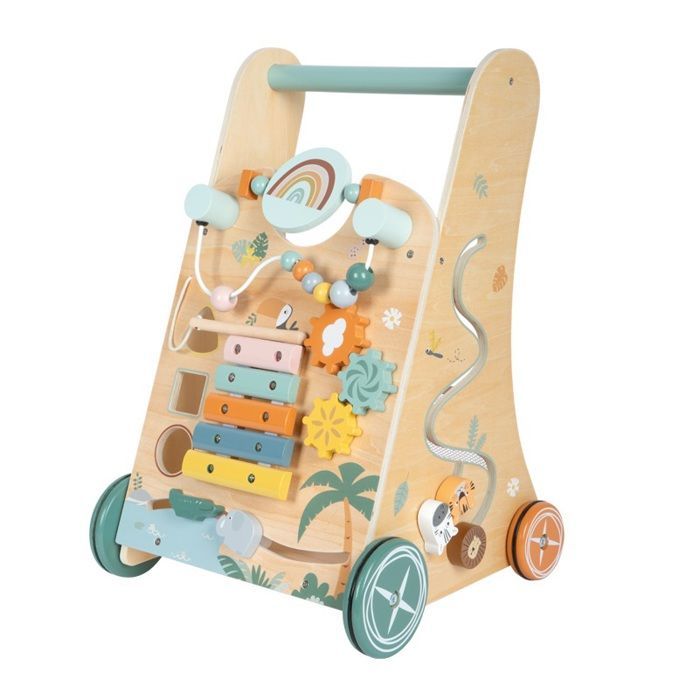 Chariot de marche - Small foot company - Safari - 3 surfaces de jeu - Xylophone en bois - 12 mois et plus