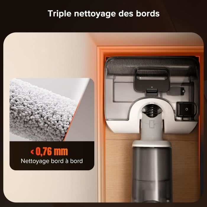ROBOROCK F25 RT - Aspirateur Balai Laveur - 20000 Pa - Lavage à Chaud à 90 °C - Nettoyage Deux Bords - Auto-Nettoyage