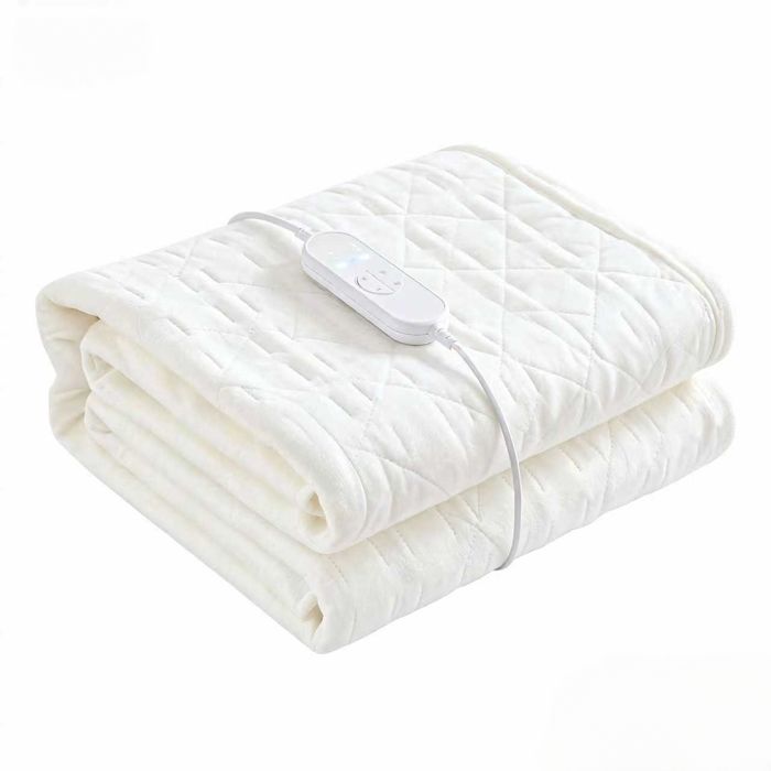Manta eléctrica calefactable de 150 x 80 cm, 9 niveles de calor, temporizador, protección contra sobrecalentamiento, certificación VDE, lavable a máquina.