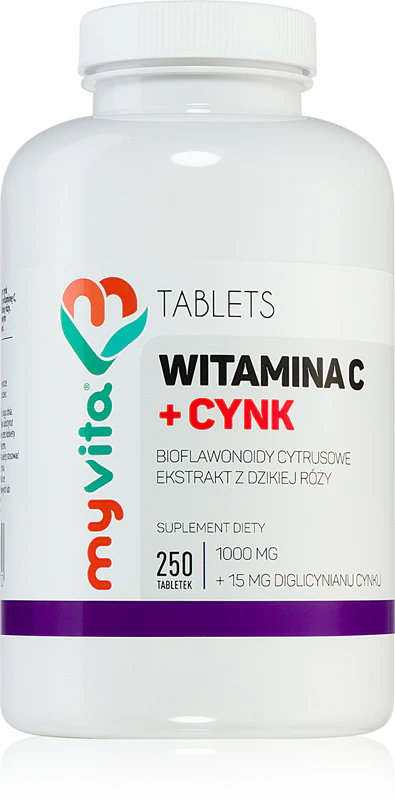 Tablety doplňku stravy MyVita Vitamin C + Zinek pro podporu imunitního systému