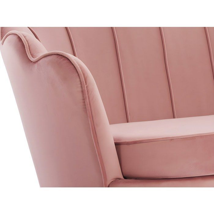 Divano a 2 posti a forma di conchiglia DANDELION in velluto rosa