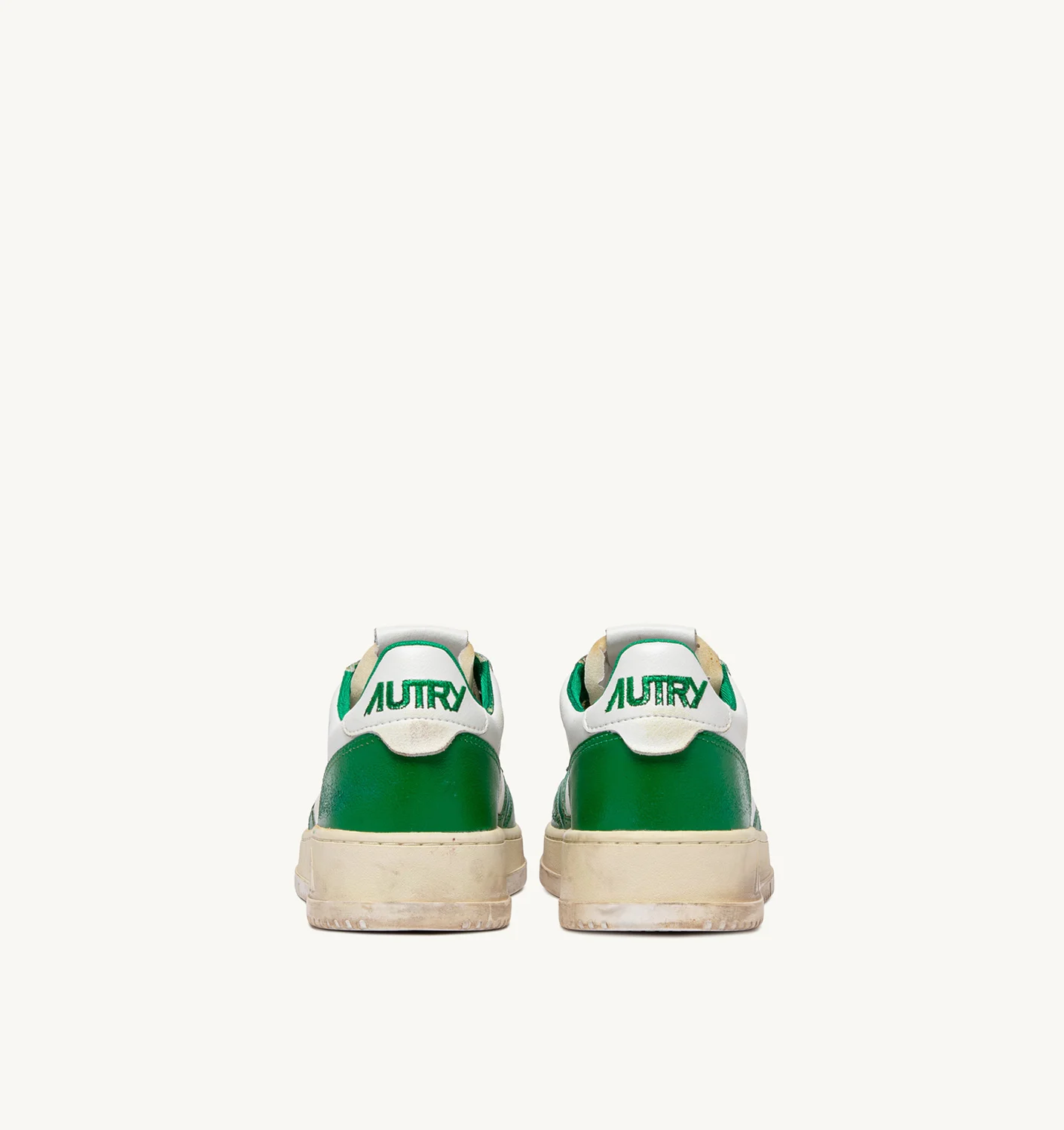 Teniși sport vintage Medalist Low din piele albă și verde