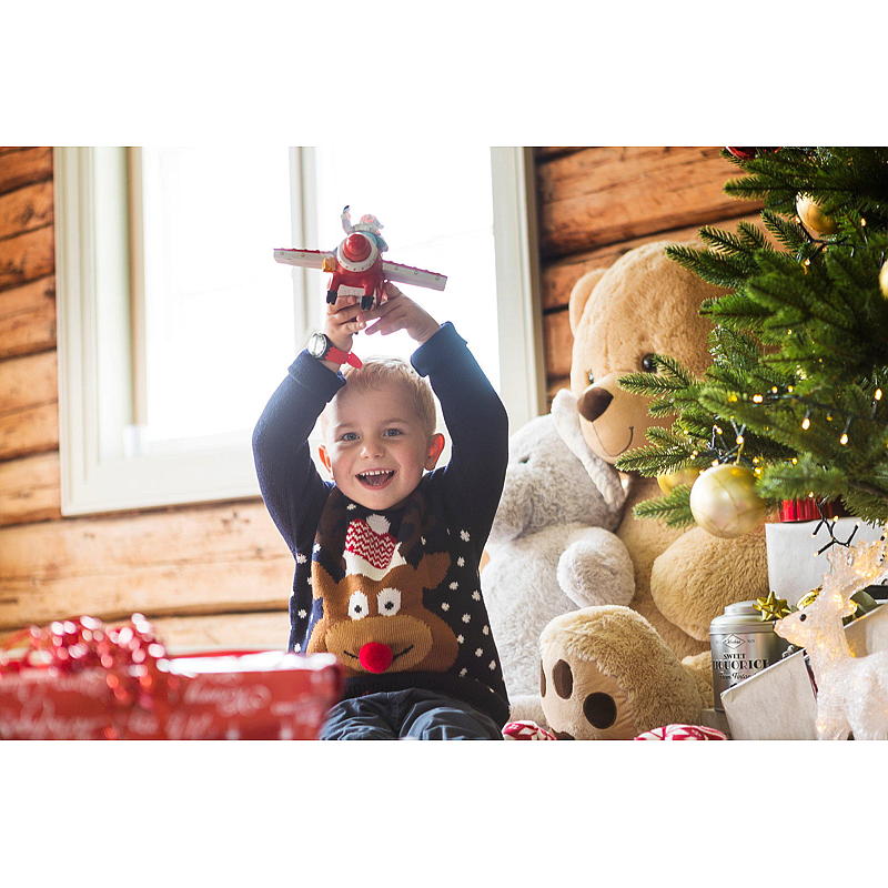 Avión de energía con Papá Noel ¡Feliz Navidad!