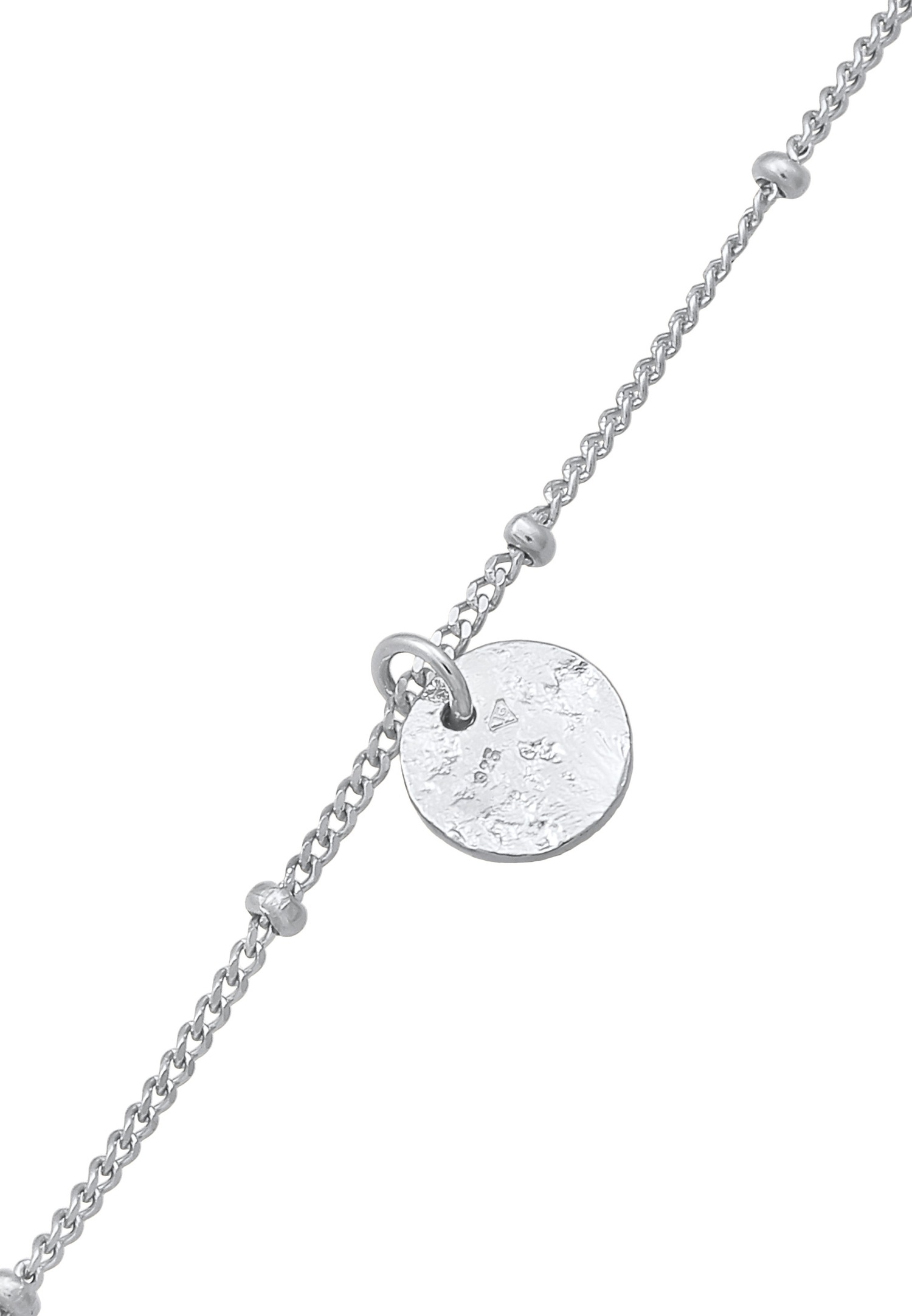 Elli Femmes Boule Plaquette Disque Martelé en Argent Sterling 925