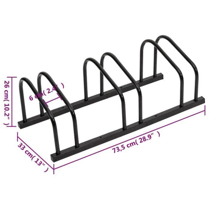 Portabicicletas - MOTHINESSTO - LY0435 - Negro - Acero galvanizado - 3 bicicletas