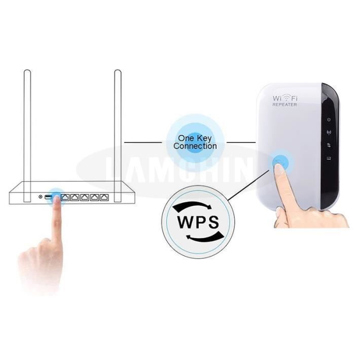 Amplificateur WiFi - Répéteur WiFi Booster de signal sans fil WiFi extender 300M WLAN 802.11n/g/b Blanc