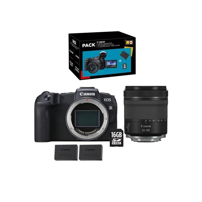 Hybrid photo equipment - Canon - EOS RP - RF 24-105mm f/4-7.1 - 2 batteries - 16GB SD cards