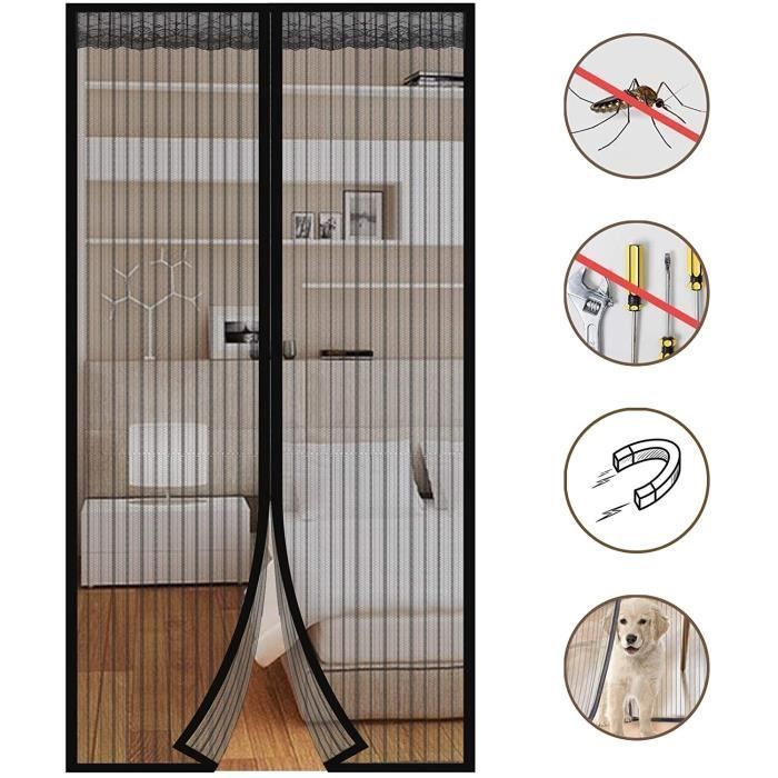 Mosquitera magnética para puerta FREOSEN - 100x210CM - Enrollable lateralmente - Velcro