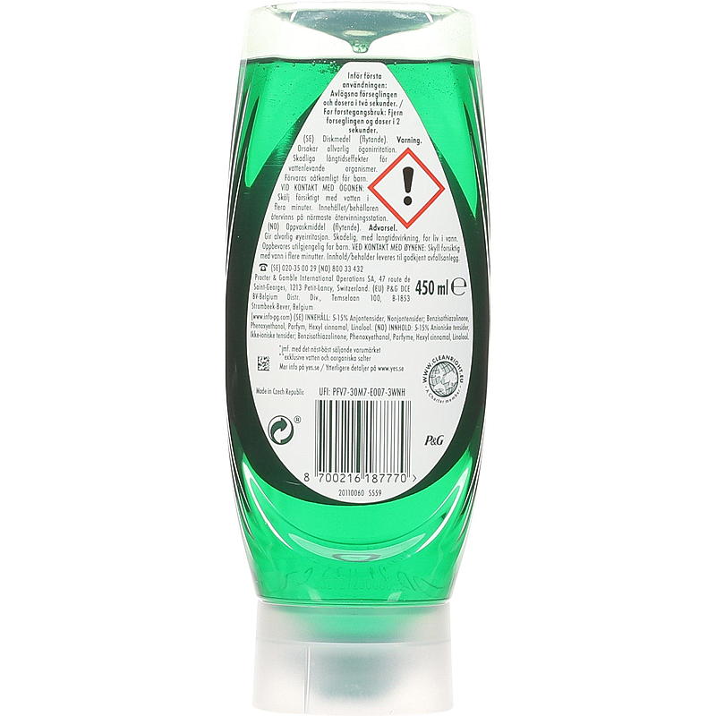 Oui Détergent vaisselle 450 ml Oui Puissance maximale