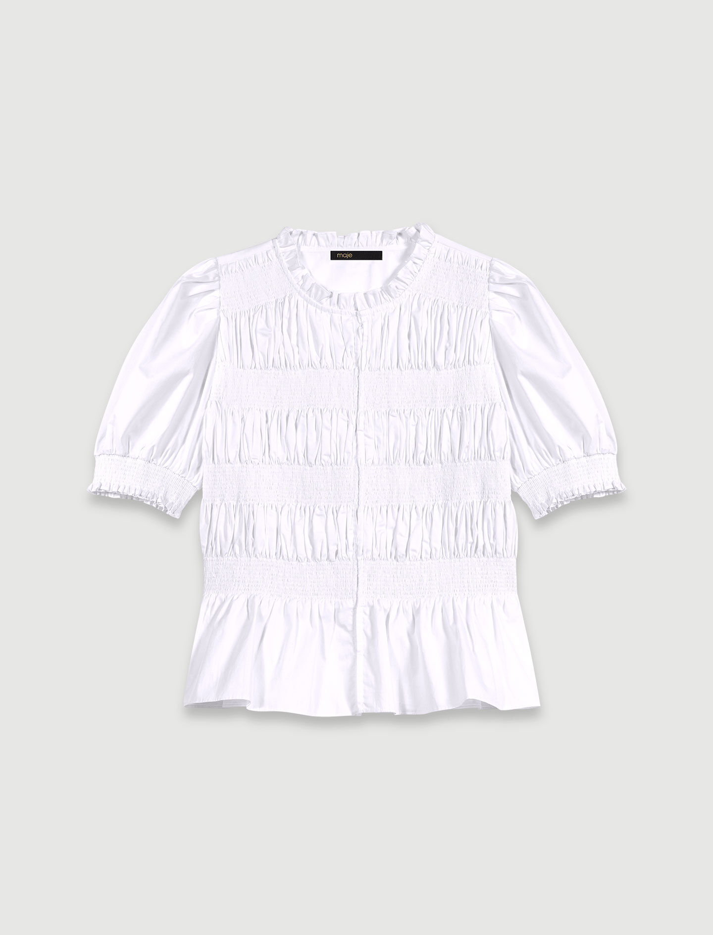 Geplooide blouse - Wit
