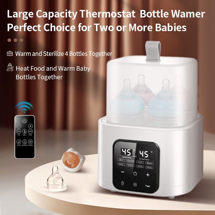 Chauffe-lait, chauffe-biberon double, stérilisateur, avec télécommande, écran tactile intelligent, chauffage rapide pour deux