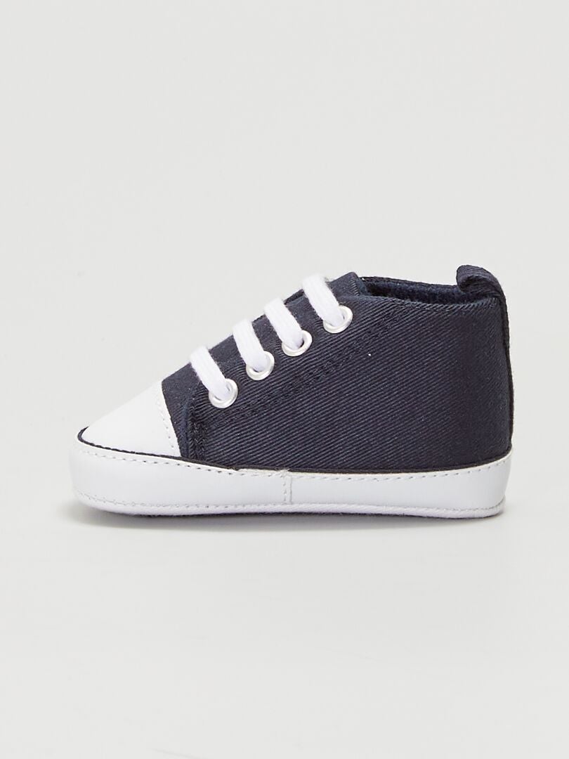 Hoge canvas sneakers - marineblauw