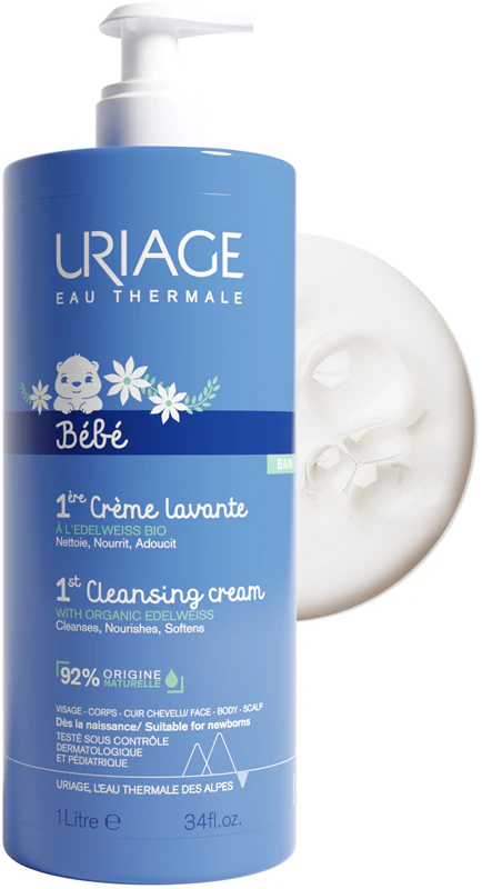 Uriage Bébé 1º Creme de Limpeza: creme de limpeza suave para bebês desde o nascimento.