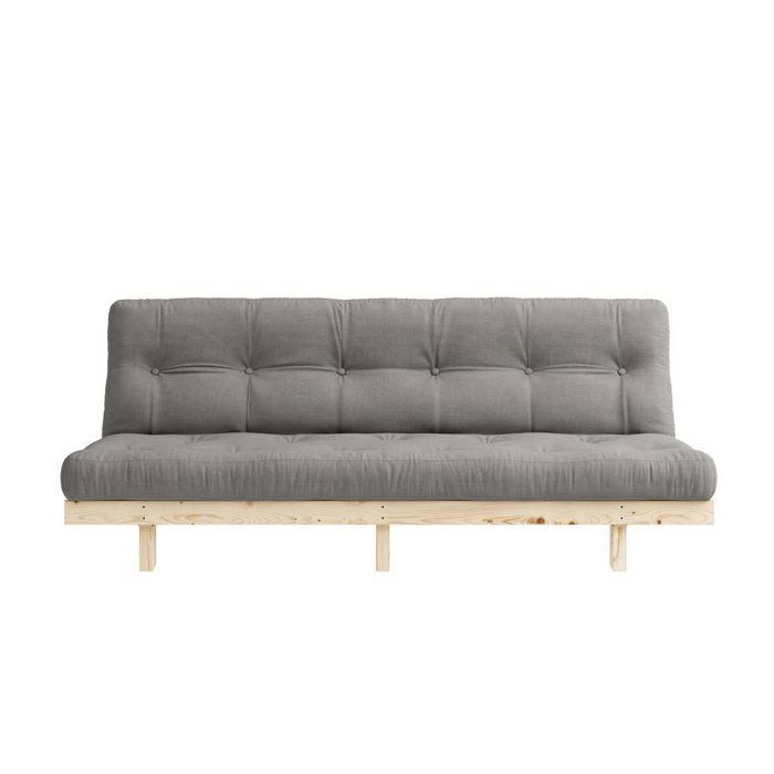 Sofá-cama futon conversível LEAN em madeira de pinho cinza, 130x200 cm