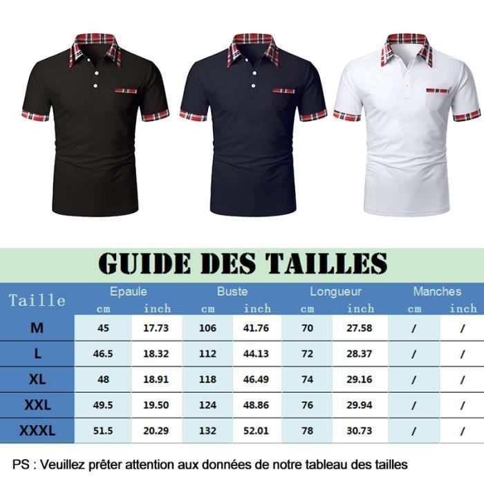 Polo para hombre, polo de manga corta con bolsillo en el pecho, polo deportivo informal para golf y tenis - Blanco