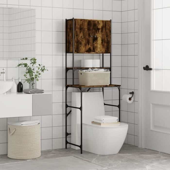 Mothinessto - Mueble para lavadora, roble ahumado, 68x48,5x194 cm