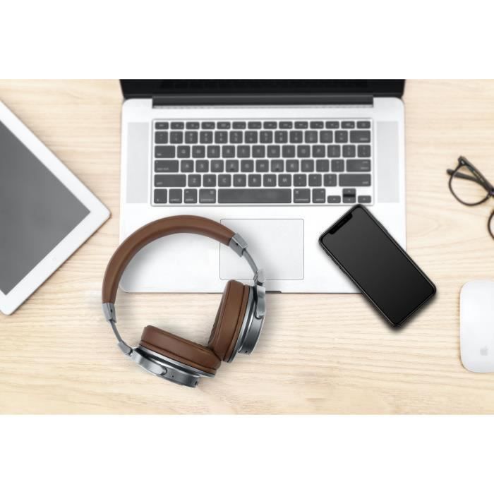 Fones de ouvido Bluetooth MUSE M-278 BT - 30 horas de duração da bateria - Marrom