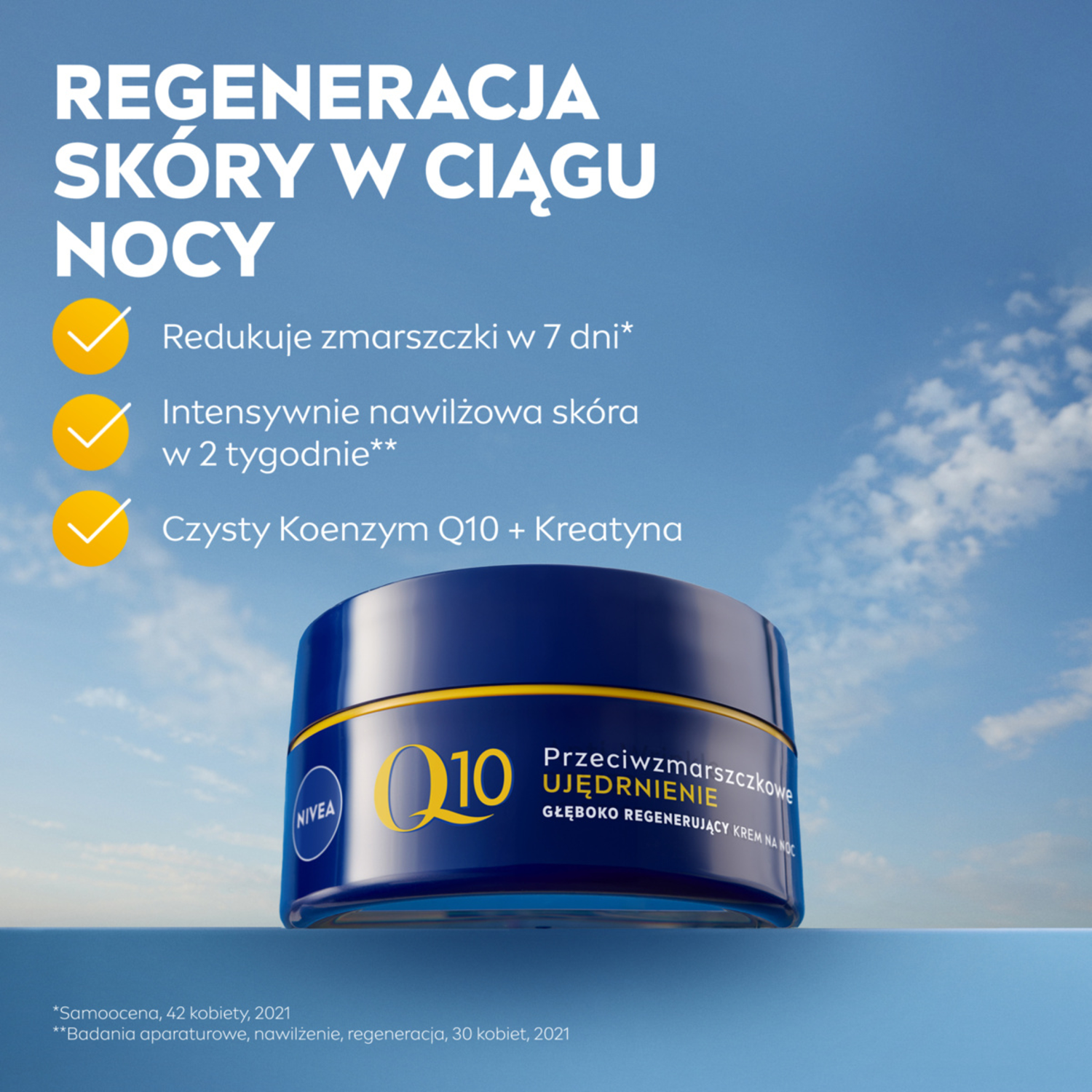 Nivea Anti-rynke og opstrammende nat ansigtscreme 50ml Q10 Plus