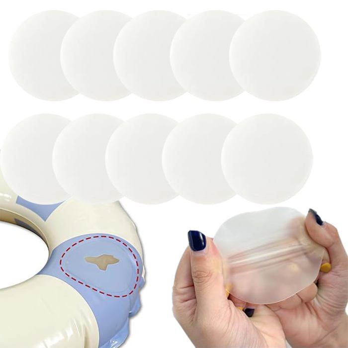 Kit 10 patches réparation piscine/spa PVC auto-adhésif 6 cm – pour objets gonflables