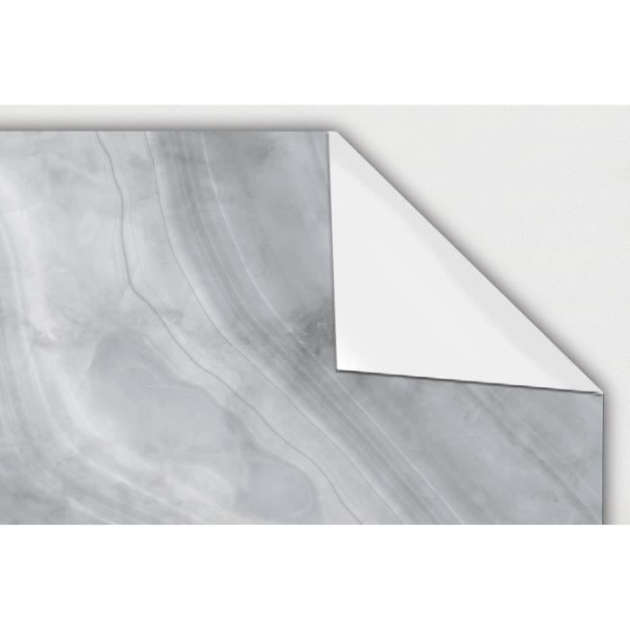 Panorama Adhesive Kitchen Splashback, Marble Grey, 60x100 cm - Adhesive Splashback for Kitchen - Kitchen Wall Protector