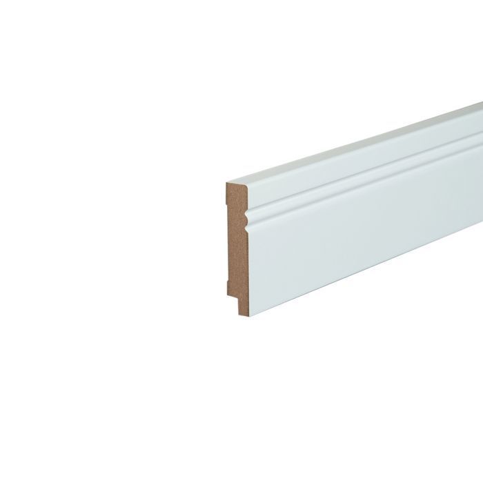 Kosche Plinthe Avantgarde Profilé Hamburger MDF Feuilleté 19 x 69 x 2500 mm Blanc Plinthe Haute qualité Robuste