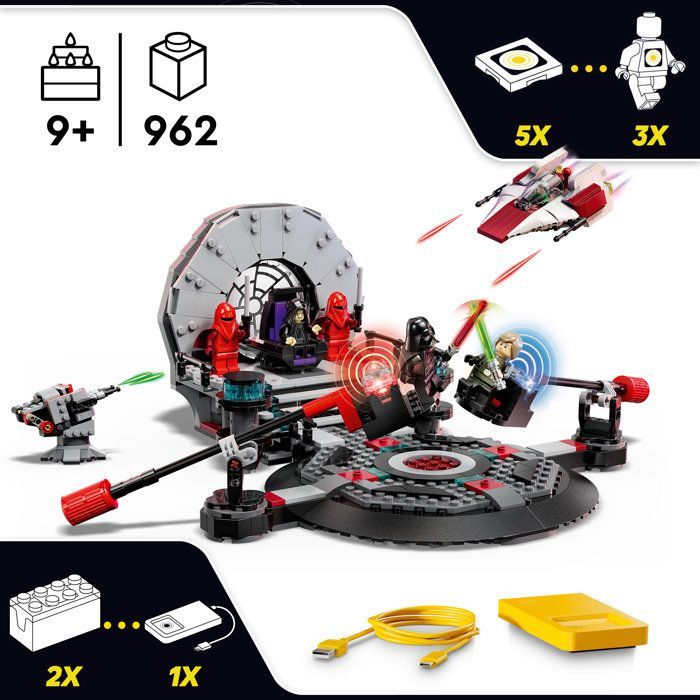 LEGO Star Wars 75427 SMART Play: Thronsaal-Duell und A-Wing-Jäger – Interaktives Spielzeug für Kinder ab 9 Jahren