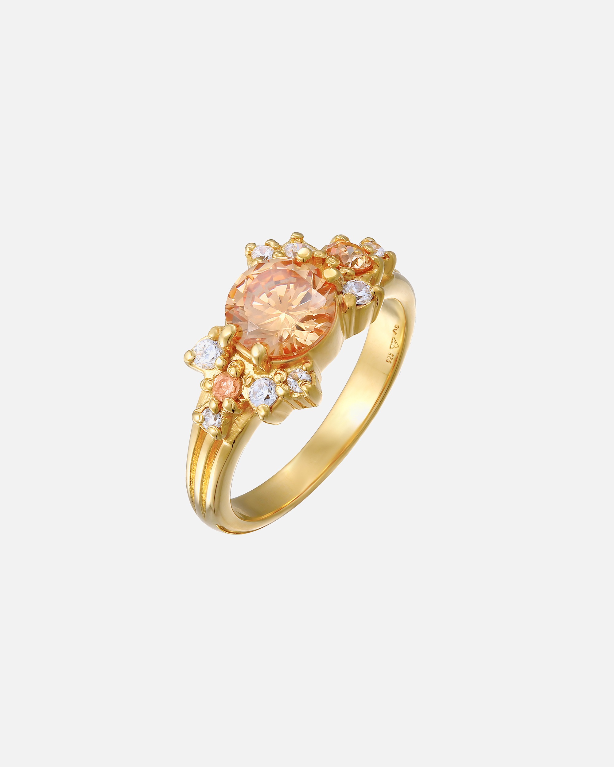 Elli PREMIUM Elli PREMIUM Bague Femmes Cocktail Statement avec zirconium en argent sterling 925 plaqué or