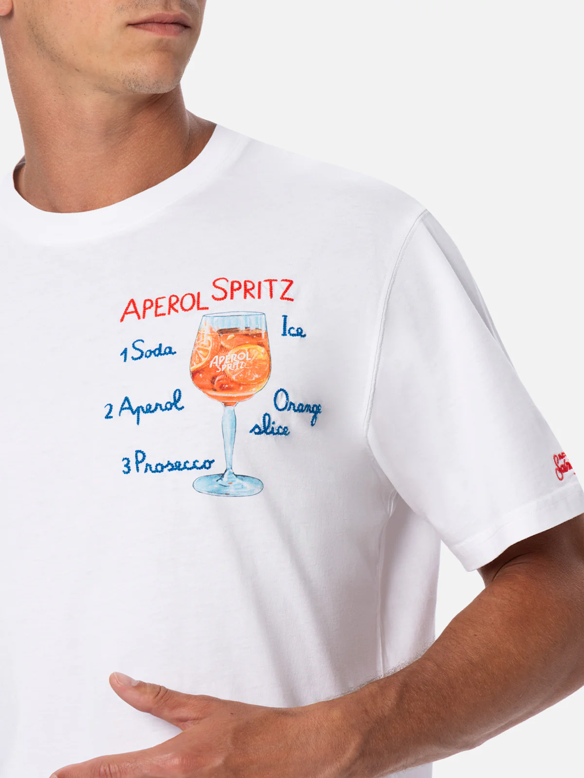 T-shirt da uomo in cotone con stampa e ricamo Aperol spritz | EDIZIONE