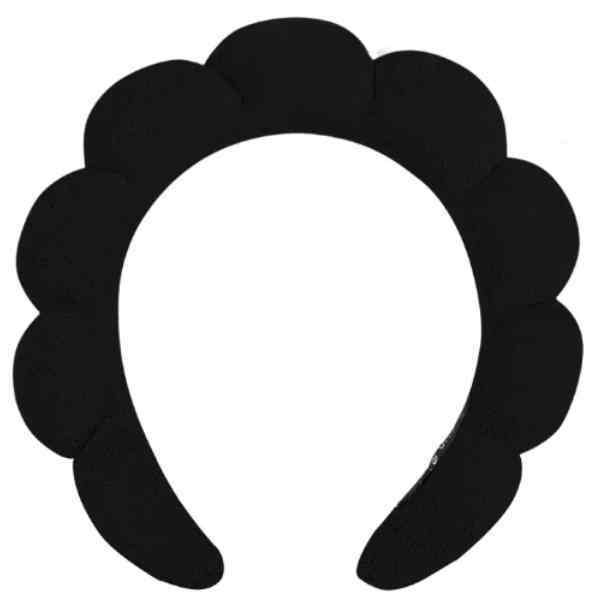 Diadema Bubble Spa de tela de rizo negra