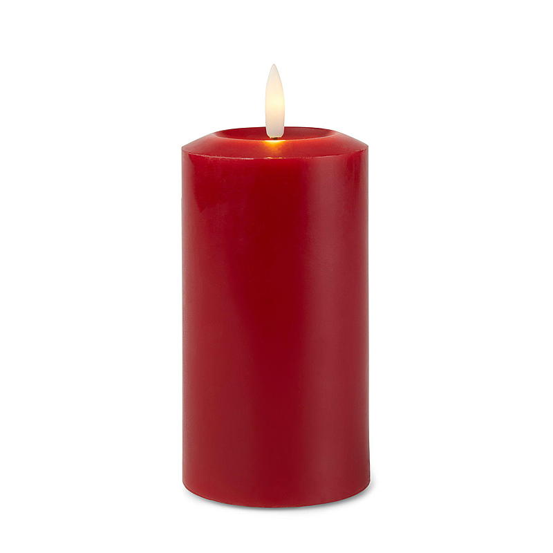 Vela Vie Selected Cube de 16 cm de diámetro y 7,6 cm de diámetro, LED, cera roja