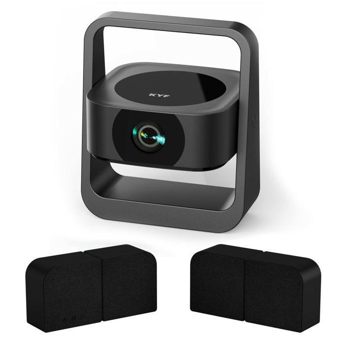 Kit de Cinema KYF: Reprodutor de vídeo dobrável Android 13 Full HD + Alto-falantes Bluetooth modulares de 20 W + Suporte de parede